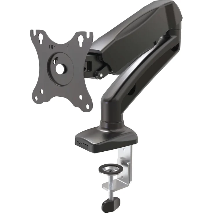 Deltaco ARM-534, Tisch-Monitorhalterung für 27" Bildschirme mit dreiachsiger Rotation und integrierter Kabelführung, Schwarz