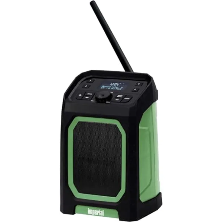 Imperial DABMAN OR 5 – Outdoor-Radio mit DAB+ und Bluetooth 5.3 (5.000 mAh Akku, 30 Std. Wiedergabe, 8 Watt, wassergeschützt IP65) – Schwarz/Grün