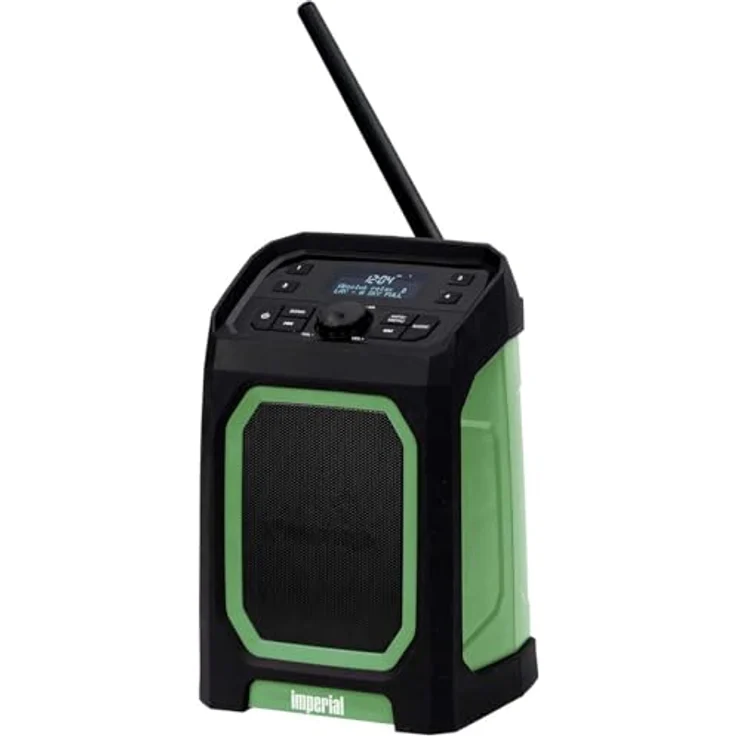 Imperial DABMAN OR 5 – Outdoor-Radio mit DAB+ und Bluetooth 5.3 (5.000 mAh Akku, 30 Std. Wiedergabe, 8 Watt, wassergeschützt IP65) – Schwarz/Grün – Bild 1