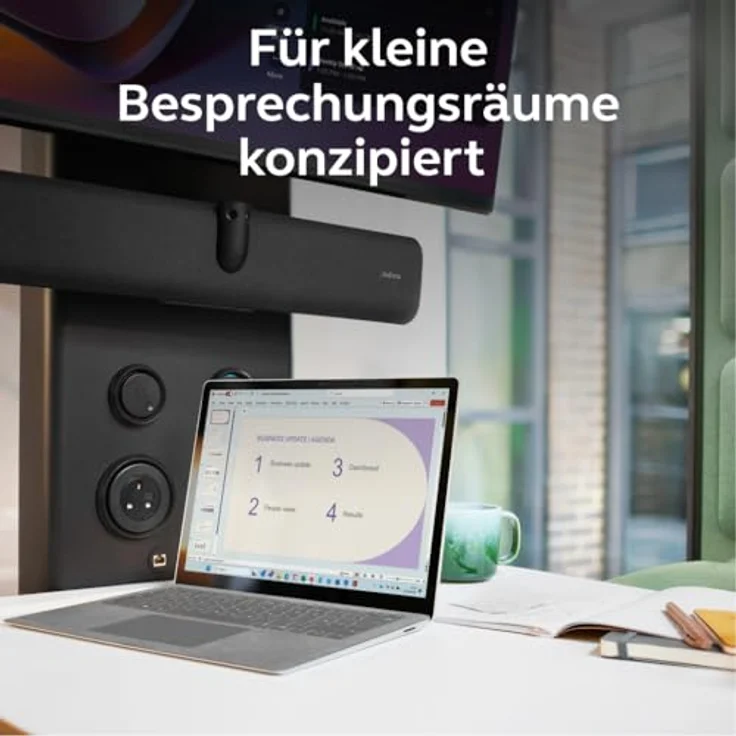 Jabra PanaCast 40 Video Bar System, 180°-Videokonferenzkamera für kleine Besprechungsräume, Mikrofon und Lautsprecher, Microsoft Teams zertifiziert, schwarz, EU-Stecker – Bild 3