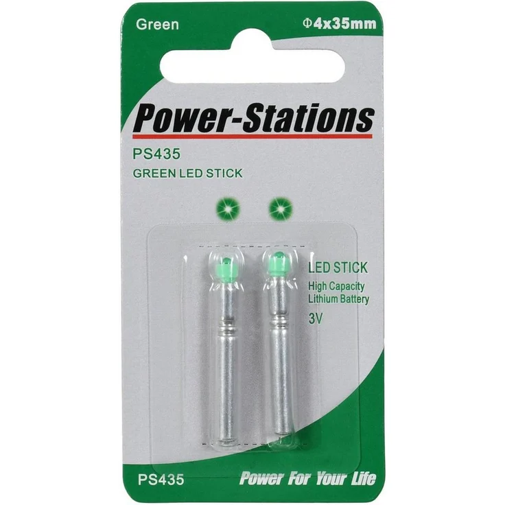 Powery OEM Lithiumbatterie CR435 mit grüner LED 2er Blister Batterie, (3 V)