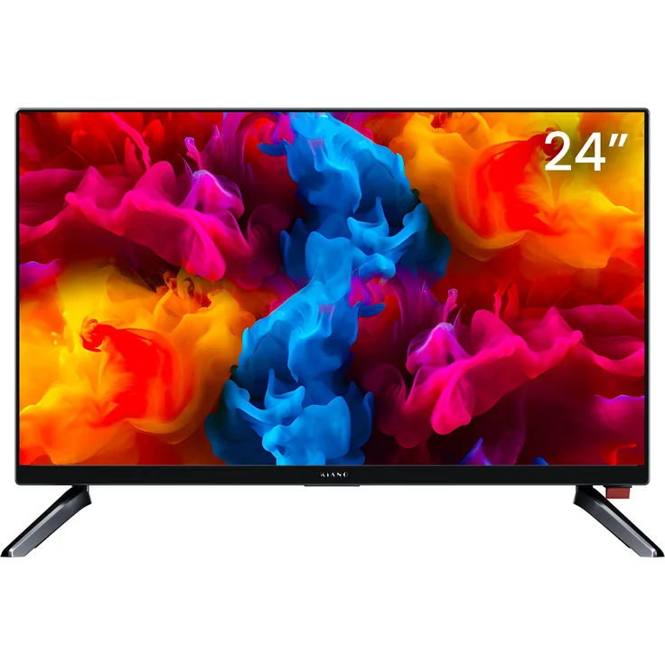 Kiano Slim TV 24" Zoll, LED HD Fernseher mit Dolby Audio, Triple Tuner DVB-T2, Auto-Ladegerät, HDMI und USB, Schwarz