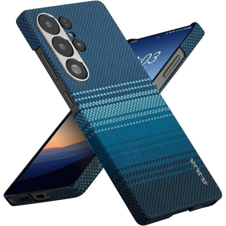 Pitaka Tactile Woven Case - Moonrise - Smartphone Hülle für Samsung Galaxy S25 Ultra, 600D Aramidfaser, rutschfest, leicht, kompatibel mit MagSafe und Qi2 Wireless Charging