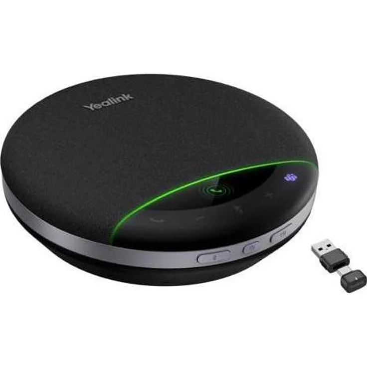 Yealink SP96 mit Dongle, Konferenz-Audiolösung mit USB-C und USB-A, klare Sprachübertragung, Hintergrundgeräuschminimierung, für bis zu 8 Teilnehmer