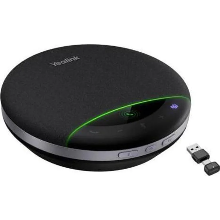 Yealink SP96 mit Dongle, Konferenz-Audiolösung mit USB-C und USB-A, klare Sprachübertragung, Hintergrundgeräuschminimierung, für bis zu 8 Teilnehmer