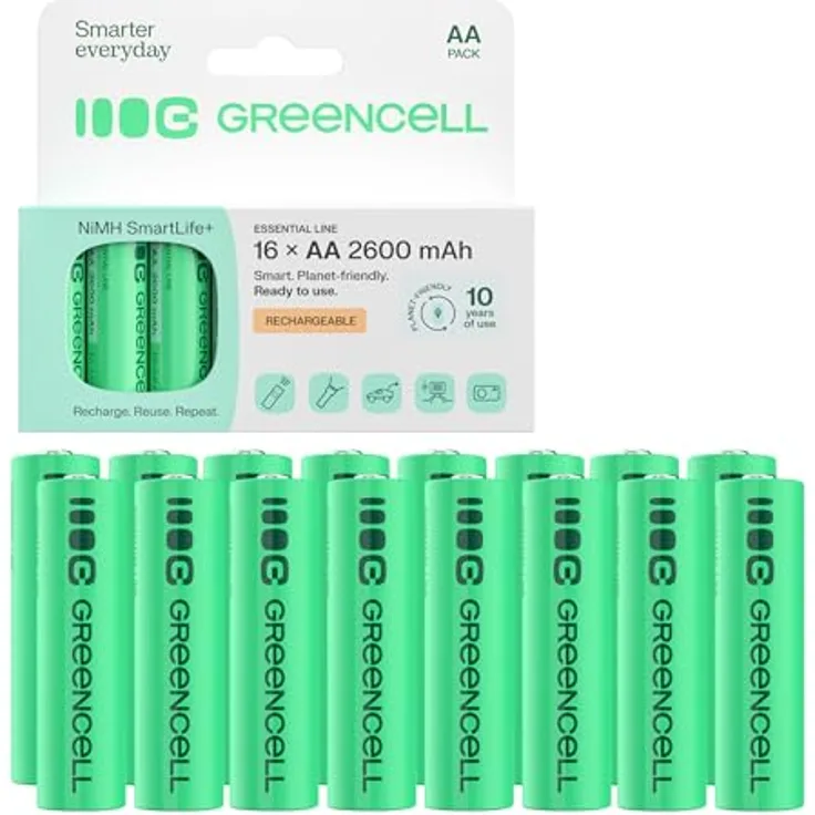 Green Cell 4x AA HR6 Ni-MH Akku mit 2600 mAh Kapazität