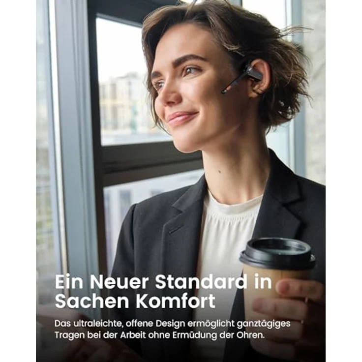 EKSA S30 Open Ear Bluetooth Kopfhörer, Bluetooth 5.3, 70 Stunden Akku, ENC Mikrofon, IPX5 wasserdicht, tiefer Bass für Büroarbeit und Sport – Bild 2