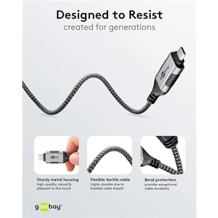 Goobay Ethernet-Kabel USB-C 3.1 auf RJ45 Slim, 5 m, CAT 6, bis zu 1 Gbit/s, schwarz-silber – Bild 9