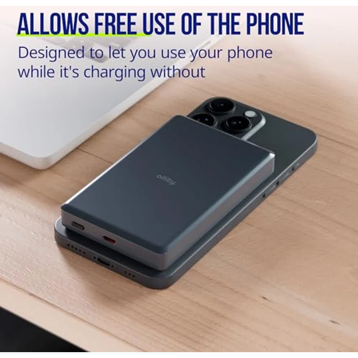 FOREVER Allity Powerbank Wireless APB-300 PD QC 20W 10000 mAh Grau Magnetisch, 15 W drahtloses Laden, 20 W USB-C-Anschluss – Bild 5