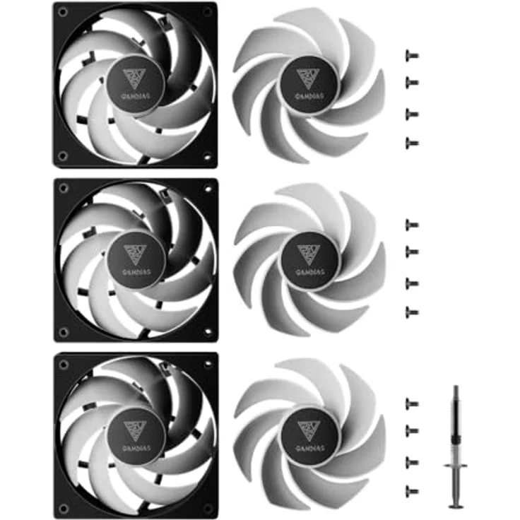 Gamdias NOTUS M1-1203 ARGB, 3er-Pack Gehäuselüfter mit 120mm Durchmesser, 400-1600 RPM und ARGB Beleuchtung – Bild 9