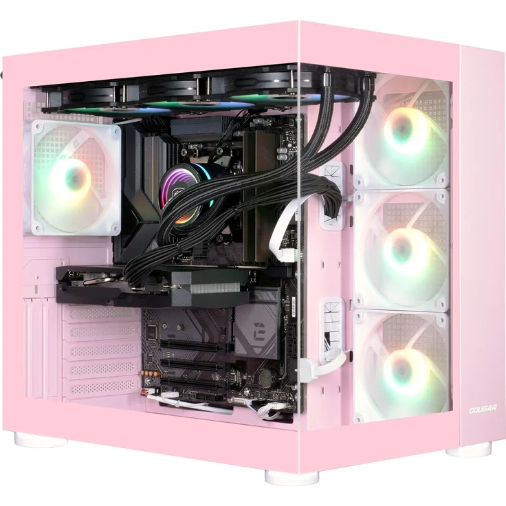 COUGAR Gaming-PC FV150 PK 8061, AMD Ryzen 7 9700X, 32GB DDR5 RAM, 1TB SSD, GeForce RTX 5070, Wasserkühlung, Pink, Windows 11