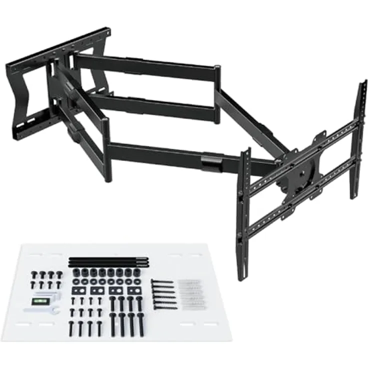 XTRARM TiTon Double 120 cm TV-Wandhalterung, schwenken neigen rotierbar, TV 80kg VESA max.600x400, in Schwarz