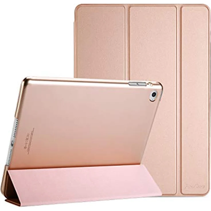 ProCase Hülle für iPad Air 2 (2014 Release), Ultradünne Stand Schutzhülle mit Translucent Frosted Rückseite und automatischer Schlaf/Aufwach-Funktion – Rosagold – Bild 1