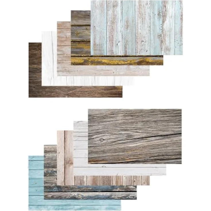 CARUBA Backdrops Wood 10er Pack - Kreative Fotografie Untergründe - Beidseitig Gedruckt - 57x87 cm – Bild 1