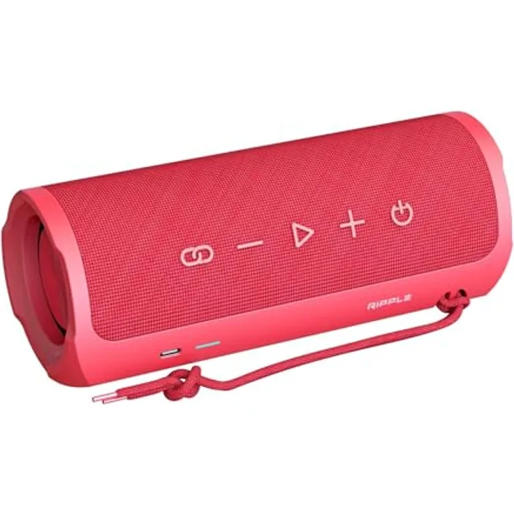 HiFUTURE RIPPLE, Tragbarer Bluetooth-Lautsprecher mit 20W+10W Stereo-Sound, Rot, bis zu 12 Stunden Spielzeit