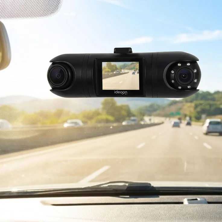 ideoon QHD Dual Dashcam, Premium Auto Kamera mit GPS & G-Sensor, 2K Video-Qualität, IR-Nachtsicht, 24h Ultra-Weitwinkel Überwachung