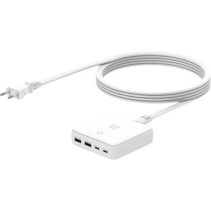 Tucano Gan Tischladegerät, 65 W USB Ladegerät mit Schnellladefunktion, Weiss