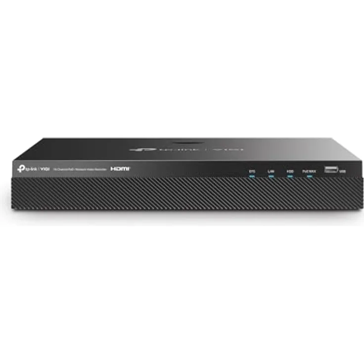 TP-Link VIGI NVR V1, 16-Kanal PoE+ Netzwerkrecorder mit 8 MP Auflösung und Zwei-Wege-Audio