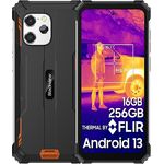 Blackview BV8900 Outdoor Handy Ohne Vertrag, 4X Wärmebildkamera+ OSI 64MP+16MP, 16GB+256GB Helio P90 Android 13 Outdoor Smartphone mit 10000mAh 33W Schnellladung, 2.4K 6.5" Display, NFC/GPS/USB 3.0