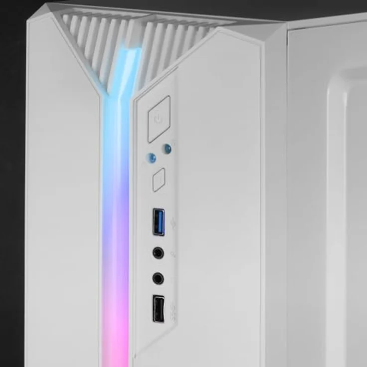 Mars Gaming MC-S1, Micro-ATX Gehäuse mit ARGB-Beleuchtung, kompakt, weiß, mit Seitenfenster – Bild 5