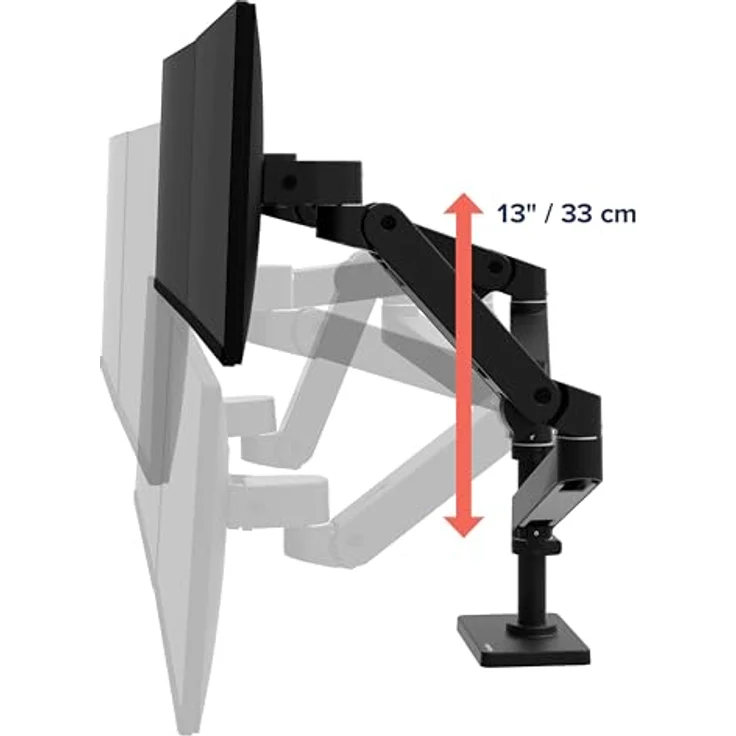 Ergotron LX Pro Dual, Monitor Halterung für 2 Monitore bis 27", ergonomisches Design, Schwarz – Bild 6