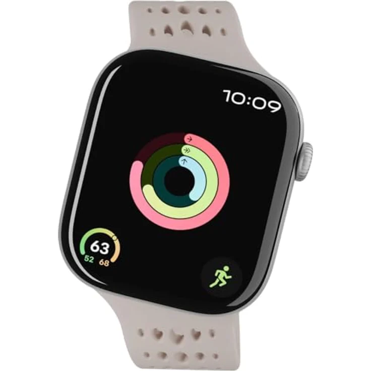 Decoded Ares O Silikonarmband für Apple Watch 38–42 mm, perforiert, beige, ergonomische Schnalle für optimalen Komfort – Bild 3