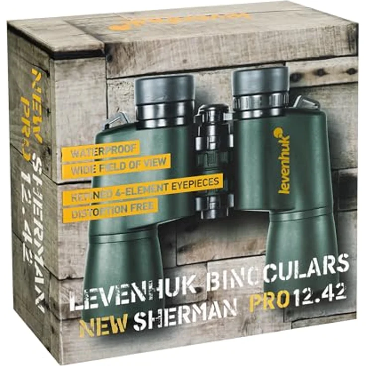 Levenhuk New Sherman PRO 12x42 Fernglas, 12-fache Vergrößerung, wasserdicht, olivgrün/schwarz – Bild 8
