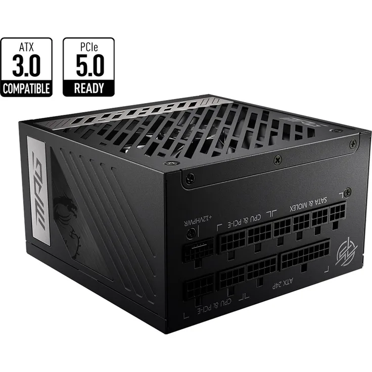 MSI MPG A850G (850 W), PC Netzteil, Schwarz - Hochleistungs-Netzteil mit modischem Design