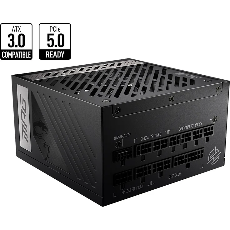MSI MPG A850G (850 W), PC Netzteil, Schwarz - Hochleistungs-Netzteil mit modischem Design