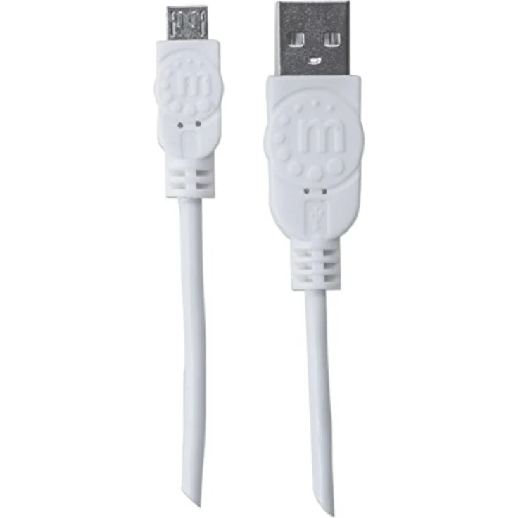 Manhattan Hi-Speed - USB-Kabel - USB Typ A, 4-polig (M) - 5-polig Micro-USB Typ B (M) - 1,8m (USB/USB2.0) - geformt - weiß (324069) – Bild 5