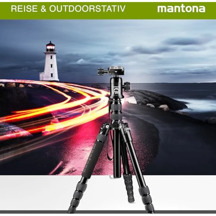 Mantona Reisestativ DSLM Travel mit Kugelkopf sw – Bild 3