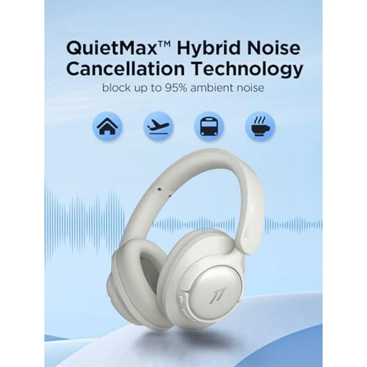 1MORE HQ31, Kabellose Bluetooth Over Ear Kopfhörer mit Hybrid Active Noise Cancelling, 90 Std. Spielzeit, Hi-Res Audio, Räumlicher Klang, Klare Anrufe, Schnellladung, EQ in App – Bild 3