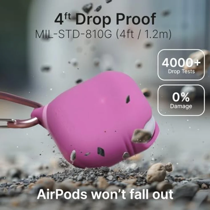 Catalyst Wasserdichtes Case für Apple AirPods, IP67 Schutzhülle bis 1 m, stoßabsorbierend, Rosa – Bild 4