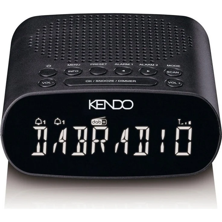 Kendo DAB Clock 25EX, Radiowecker mit DAB+ und FM, 3,7 Zoll LCD-Display, zwei Weckzeiten, integrierter Sleeptimer, weiß