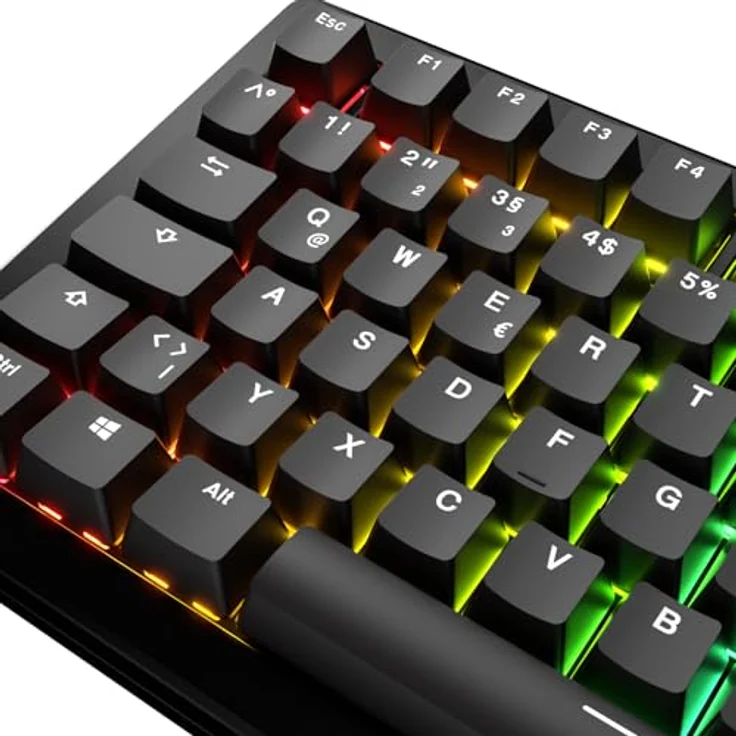 Glorious GPBT Basics Keycaps, ISO Layout (DE), PBT, Doubleshot - Classic Black Keycap-Komplettset, abriebfeste Beschriftung, ISO DE-Layout – Bild 5