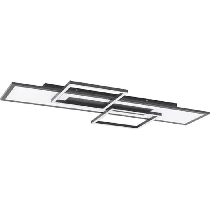 Lucande LED Deckenleuchte 'Narumi' dimmbar mit Fernbedienung (Modern) in Schwarz aus Metall - Energiesparende Deckenlampe für Wohnzimmer & Esszimmer