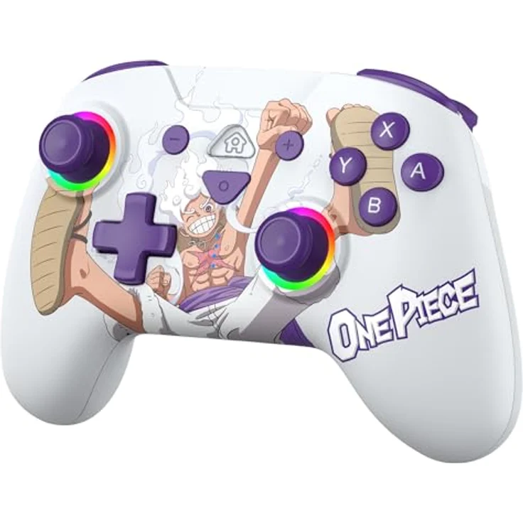 Subsonic One Piece Wireless Controller für Nintendo Switch, weiß, mit LED-Joystick-Beleuchtung, programmierbaren Rücktasten und Bewegungssensoren – Bild 1