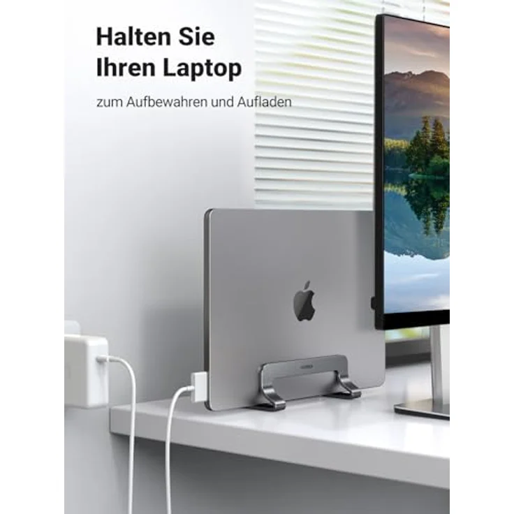 UGREEN 20471 Notebook-Ständer, vertikaler Laptop-Halter aus Aluminium mit einstellbarer Breite und Anti-Rutsch-Schutz für Geräte bis 17,3 Zoll – Bild 3