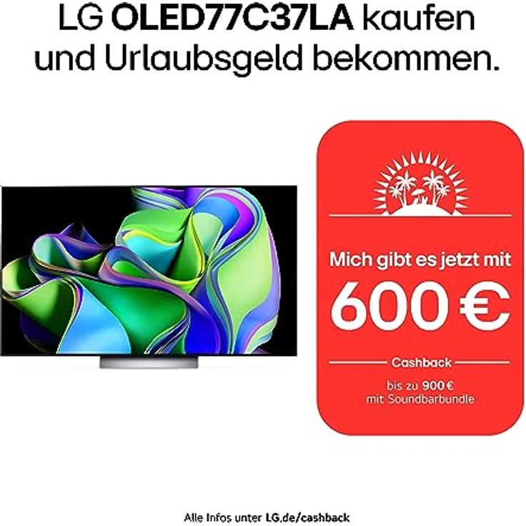 LG OLED77C37LA TV 195 cm (77 Zoll) OLED evo Fernseher (Smart TV, Brightness Booster, 120 Hz) [Modelljahr 2023] – Bild 2