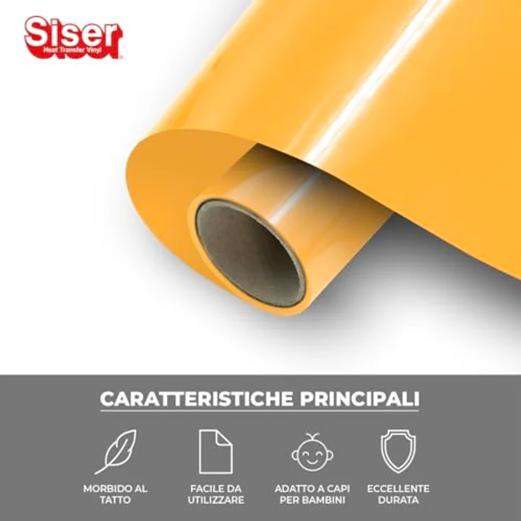 Siser Transferfolie, PVC-frei für Cad-Cut® Anwendungen, Schnittbreite 30 cm, gelb, hohe Waschbeständigkeit – Bild 2