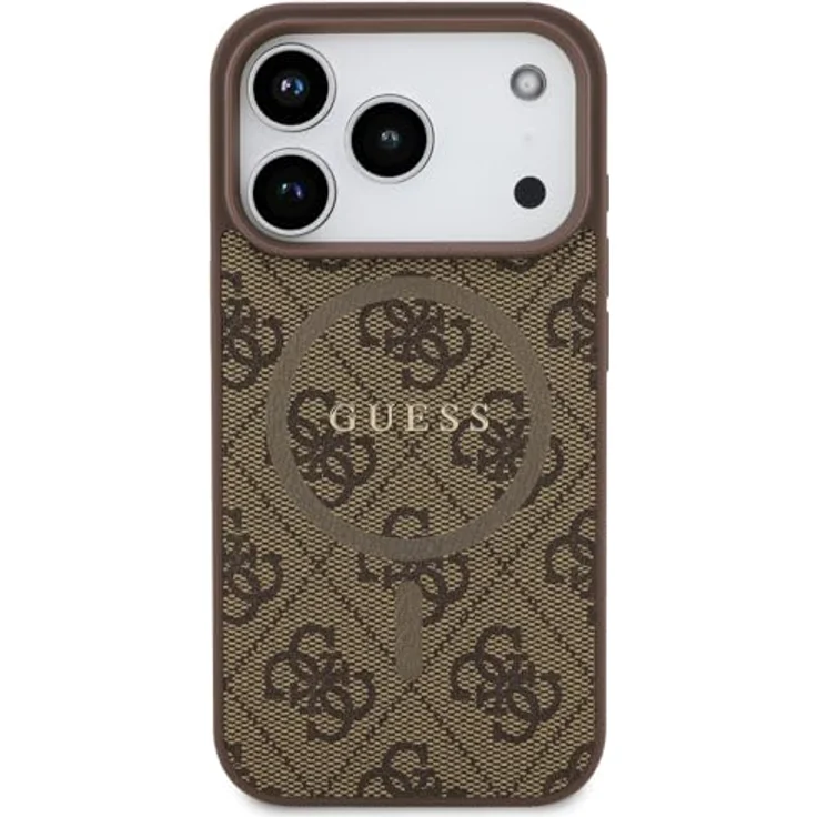 CG MOBILE Guess 4G Ring Classic Logo, MagSafe-kompatible Hülle für iPhone 17 Pro, Braun, aus TPU / PC / Kunstleder – Bild 3