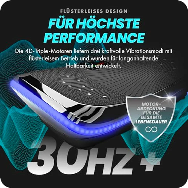 Bluefin Fitness 4D Vibrationsplatte mit 3 leisen Motoren | Magnetfeldtherapie Massage | Ergonomisches Design | 4.0 Bluetooth Lautsprecher | Vibration, Oszillation und Mikrovibration – Bild 6