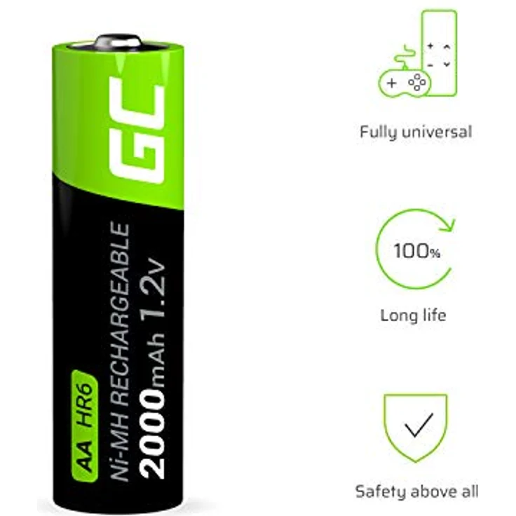 Green Cell HR6 Mignon (AA)-Akku NiMH 2000 mAh 1.2V 2St. – Bild 3