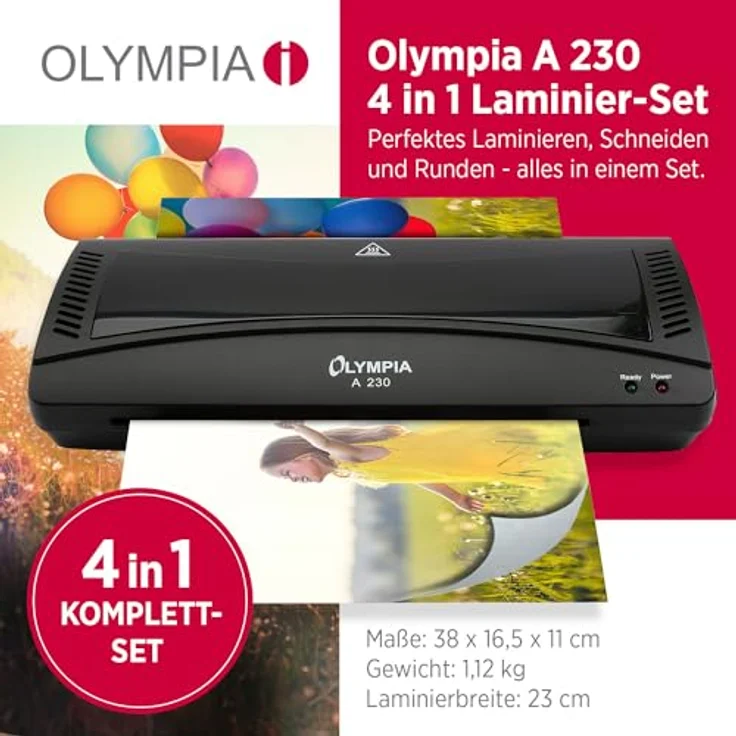 Olympia 4 in 1 Set A 230 Laminierset für A4, schwarz – Bild 2