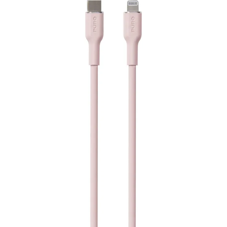PURO PUCAPLTUSBCICONROSE Lightning-Kabel 1,5 m, USB-C auf Lightning, Dusty Pink, schnelles Laden und Datenübertragung