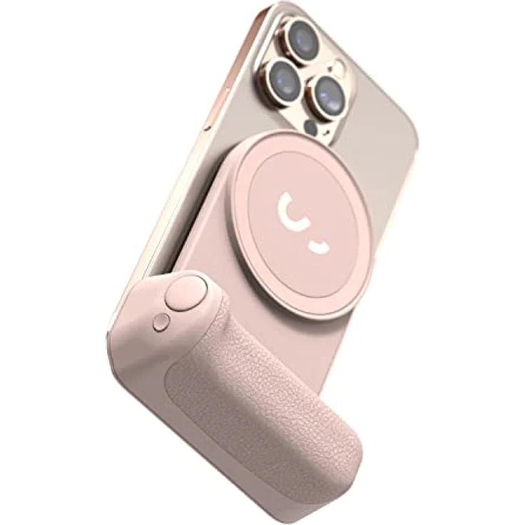 ShiftCam SnapGrip – Mobiler Batteriegriff mit kabellosem Auslöser – Magnetische Halterung lässt sich an jedem Telefon anbringen – integrierte Powerbank mit kabellosem Qi-Laden (Chalk Pink, SnapGrip – Bild 3