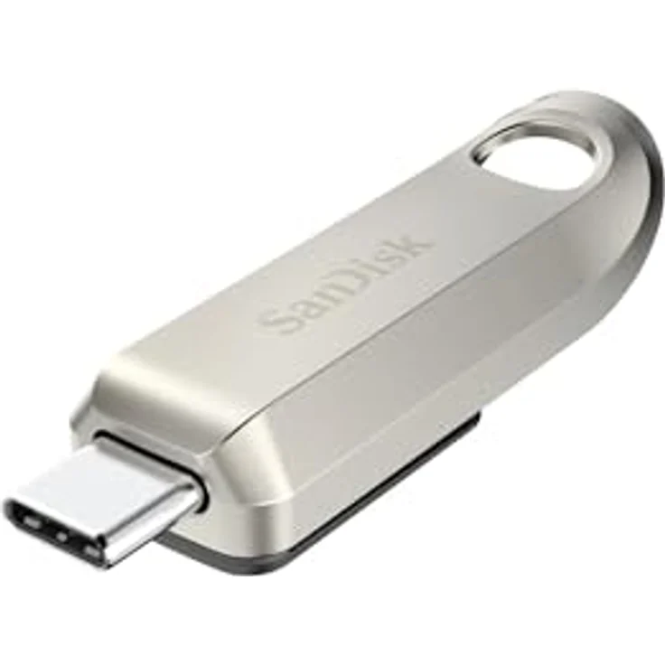 SanDisk Ultra Luxe USB-Type-C-Laufwerk 128 GB (USB-Type-C-Flash-Laufwerk, USB-3.2-Gen-1, Metalldesign, 300 MB/s Lesen, Schlüsselbundöse) Silber – Bild 3