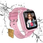 Blackview Z10 Kinderuhr Smartwatch, GPS, 4G-Videoanrufe, 1.83" IPS, IP67, Bluetooth, 1GB+8GB, Blau/Rosa