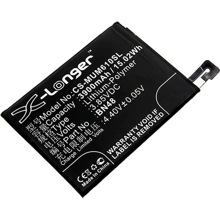 AGI Akku für Xiaomi BN48, Li-Ion 3900 mAh, 3,85 Volt, schwarz