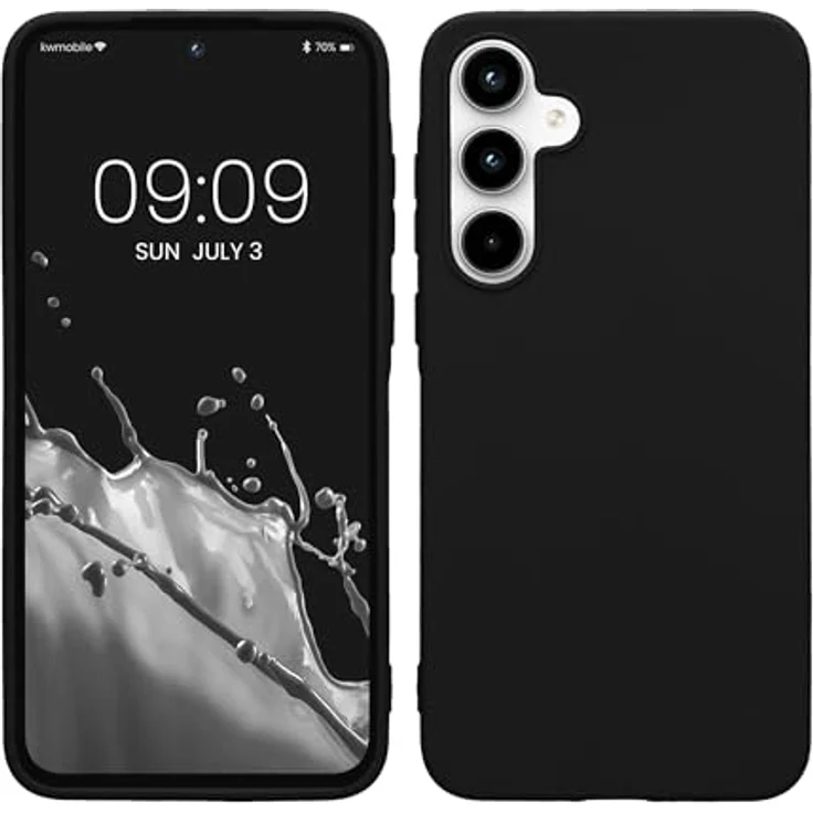 kwmobile Hülle kompatibel mit Samsung Galaxy A35, weiches TPU Silikon Case für kabelloses Laden, schwarz – Bild 1